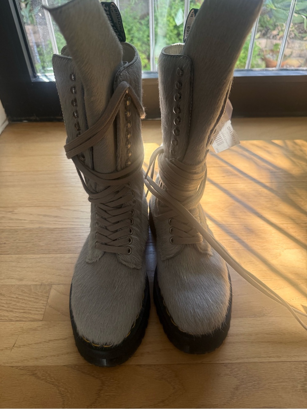 1918 Rick Owens Hair On Lace Up Platform Boots - Picture 2 of 8